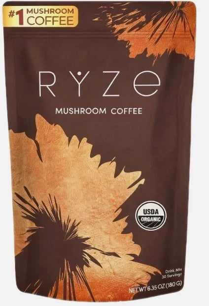 Organic RYZE Mushroom Coffee 1 Pack 30 Servings Instant New Free Shipping Fit And Glow