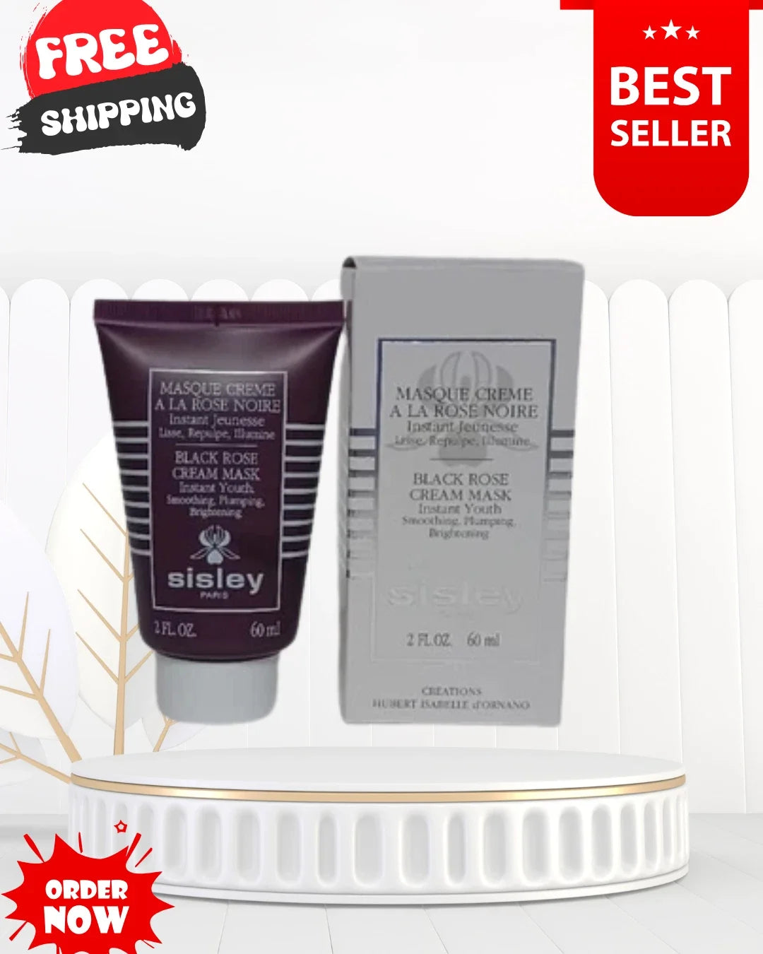 New Black Rose Cream Mask by Sisley Paris Instant Youth 2 oz 60ML Sealed Fit And Glow