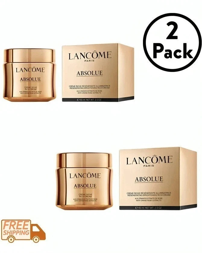 Lancôme Absolue Soft Cream 60ml 2.0oz Anti-Aging Duo Sealed Pack of 2 NIB Fit And Glow