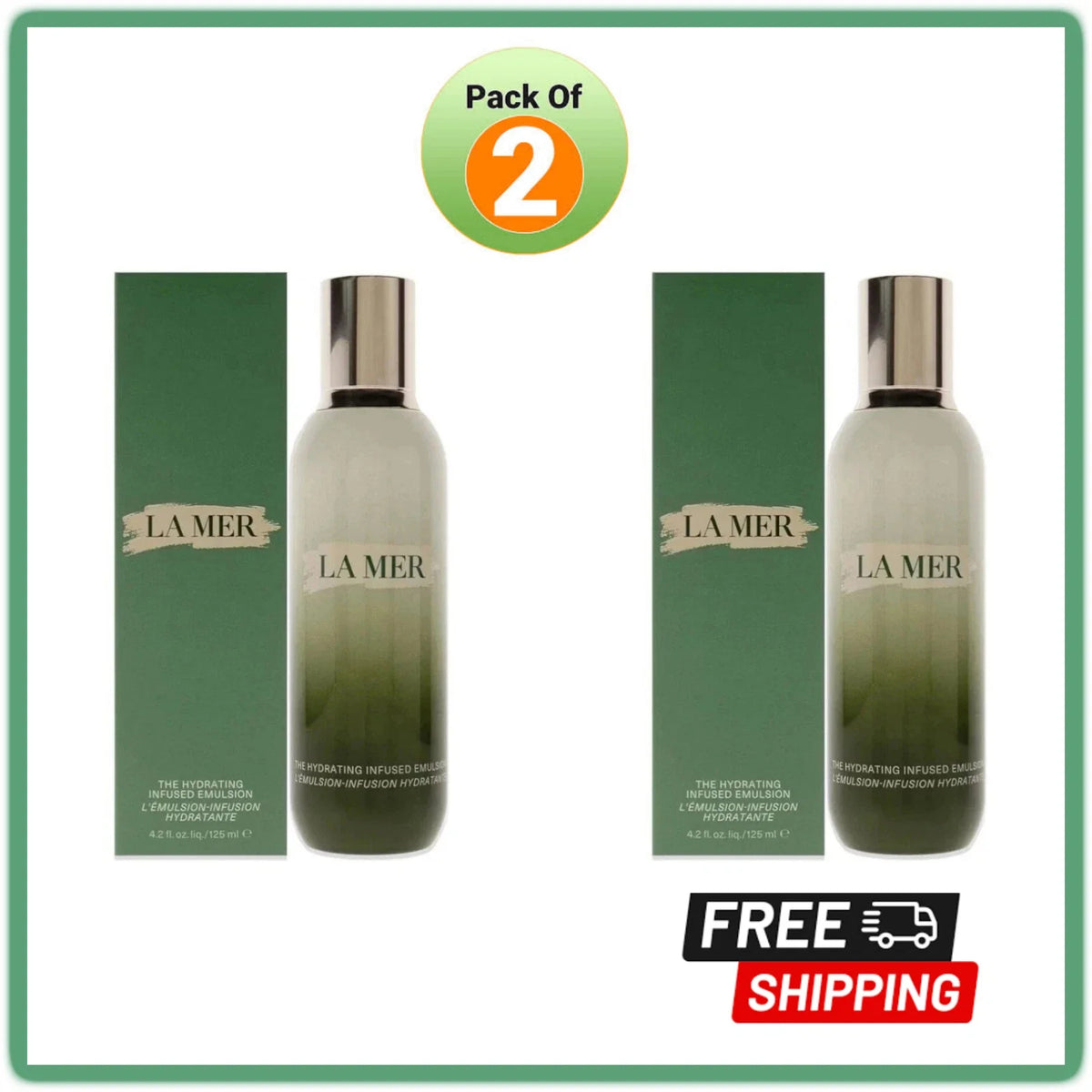 (2X) LA MER The Hydrating Infused Emulsion - 4.2fl. oz / 125ml - New Fit And Glow