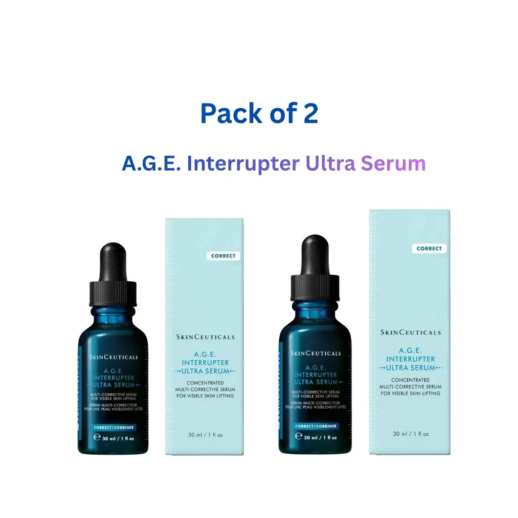 SkinCeuticals A.G.E. Interrupter Ultra Serum 1oz Full Size Pack of 2 Sealed Fit And Glow