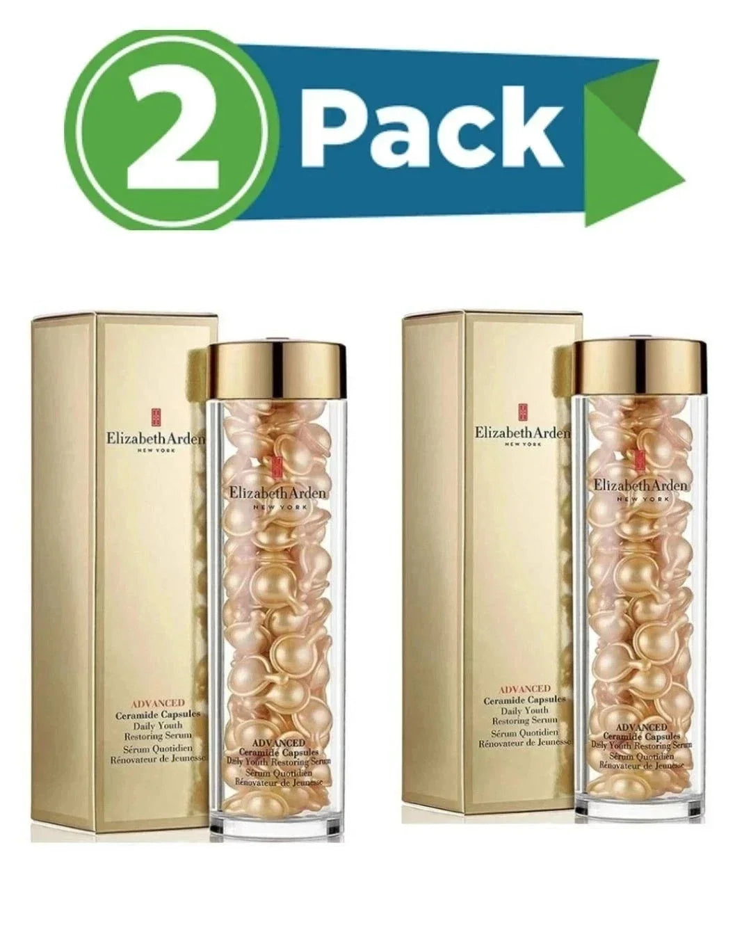 2 Pack Elizabeth Arden Advanced Ceramide Daily Youth Restoring Serum 90 Capsule Fit And Glow