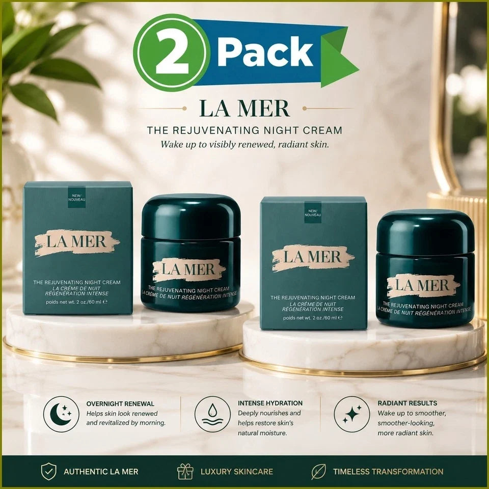 La Mer The Rejuvenating Night Cream 60mL 2oz Pack of 2 Sealed NIB EXP-2028 Fit And Glow