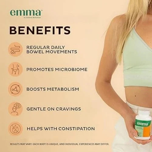 Emma Gut Health Doctors Endorsed Supplement 60 Capsules -Relief from Gas Fit And Glow