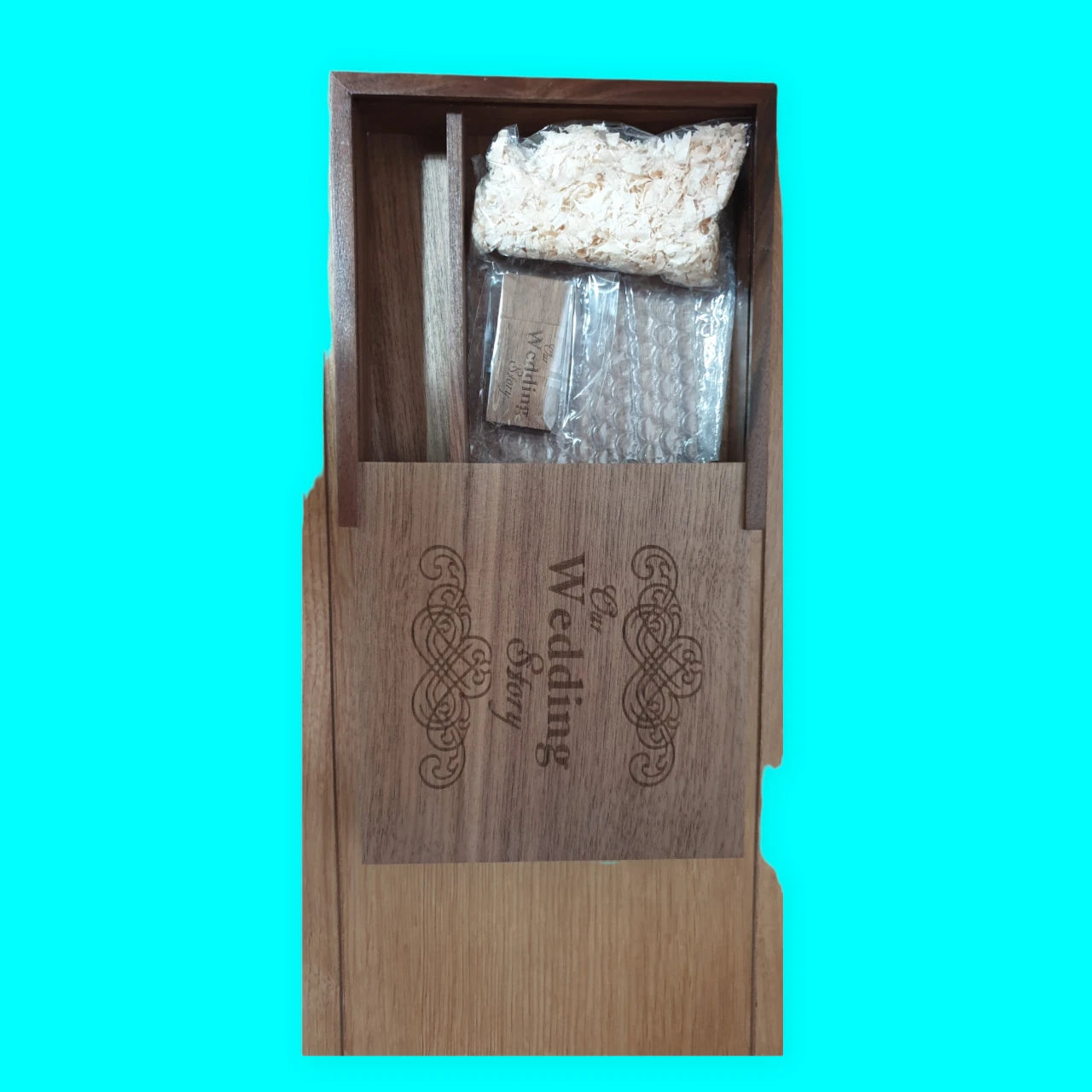 Wooden USB Flash Drive With Wooden Box Wedding Photo Storage Memory Stick